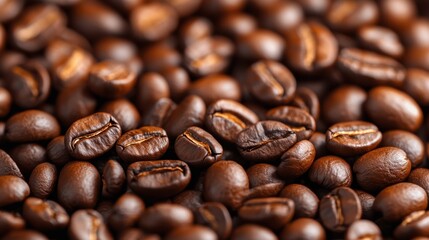 Obraz premium This image shows a pile of coffee beans capturing the diversity in size and color among the beans, highlighting the richness and variety present in a single batch.