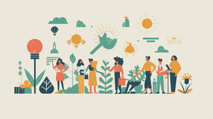 Naklejka premium A visual of a social enterprise's branding strategy, focusing on purpose-driven messaging and sustainable practices.