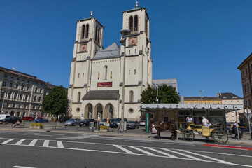 Obraz premium The main street in Salzburg next to the terminus, Salzburg, Austria