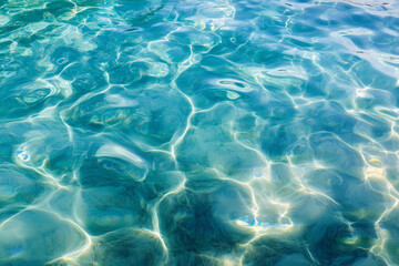 Fototapeta premium water is calm and clear, with ripples and waves that create a peaceful atmosphere. The blue color of the water is soothing and refreshing, making it a perfect place to relax and unwind