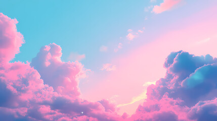 Vaporwave aesthetic with a pink and blue sky and clouds for a simple background. Vaporwave Aesthetic. Illustration