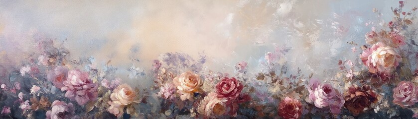 Elegant Floral-Themed Background Painting