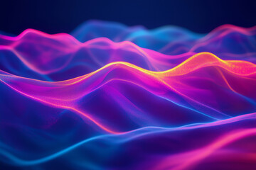 Fototapeta premium colorful, abstract image of a wave with purple, blue, and red colors. The image has a futuristic, otherworldly feel to it