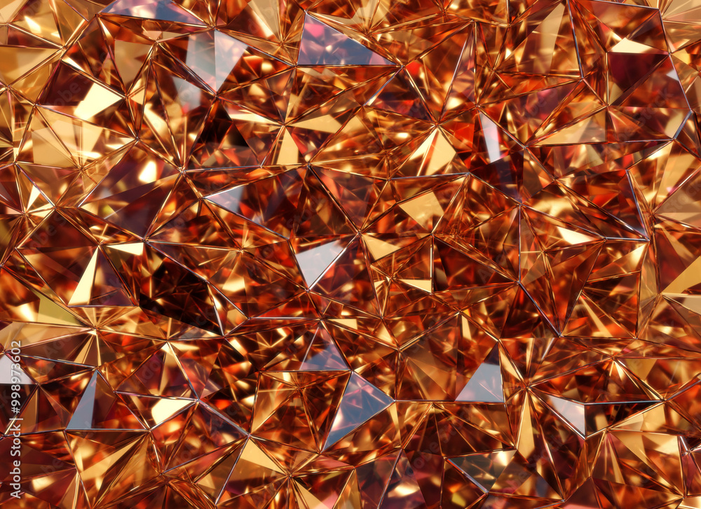 Poster luxury abstract realistic gold crystal texture reflection close up background 3d rendering