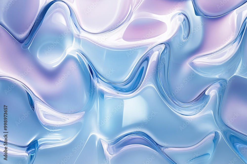 Poster blue fabric with a wave pattern. the wave pattern is very detailed and the fabric appears to be made