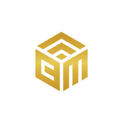 simple MC CM logo in gold color, suitable for luxury companies