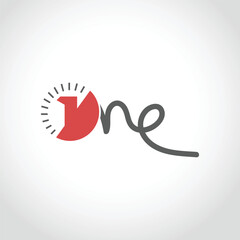 modern typography one logo concept. number 1 logo vector template