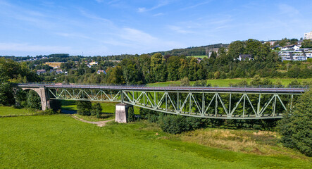 Fischbauchbrücke in Meinerzhagen, eine Eisenbahnfachwerkbrücke