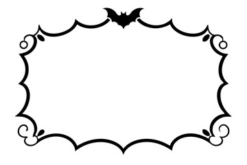 Set of scary frame border silhouette isolated on white backgrounf for Halloween day. Collection of halloween frame decoration vector illustration