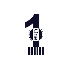modern typography one logo concept. number 1 logo vector template