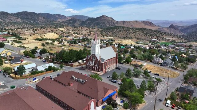 Virginia City Nevada - Aerial View of Historic Town in Summer