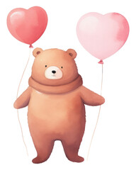 Fototapeta premium PNG Balloon cartoon cute bear.