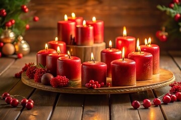 christmas candle and decorations