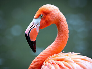 pink flamingo portrait