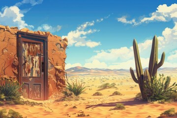 isolated door in a valley