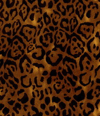 Seamless hand drawn leopard pattern, detail
