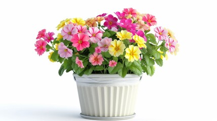 Vibrant Flower Bouquet in a White Pot - Blooming Beauty