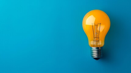 light bulb isolated on orange background. idea and innovation concept