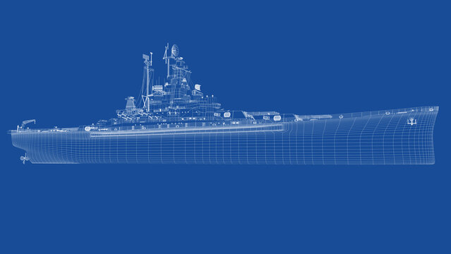 Blueprint of Navy ship