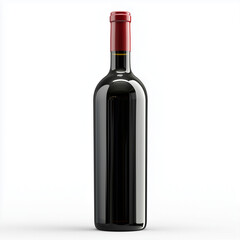 Borgognotta , bottle a red wine on white background