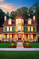 A large two-story suburban home