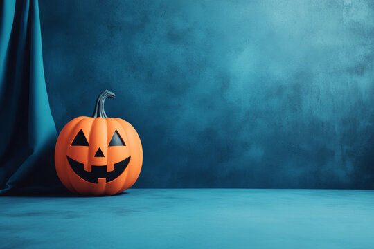Spooky Carved Pumpkin with Copyspace for Seasonal Messages