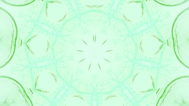 bl&uuml;tenf&ouml;rmige abstrakte Grafik, Sternf&ouml;rmig, Fr&uuml;hlingsdesign, Pastellfarben, Mandala, mittig, symmetrisch, gr&uuml;n