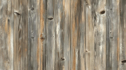 Fototapeta premium Weathered wooden planks with various knots and natural patterns.