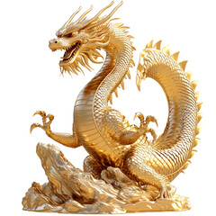 Obraz premium Golden dragon statue with intricate details