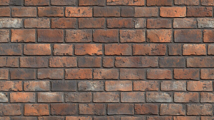 Fototapeta premium A brick wall made of red and brown bricks.