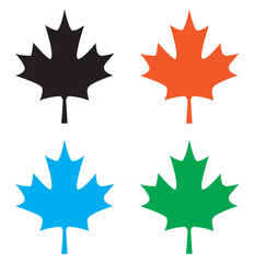 maple leaves icon collection isolated on transparent background. vector illustration