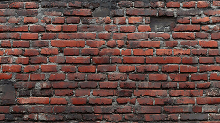 Naklejka premium Close-up of a weathered red brick wall.