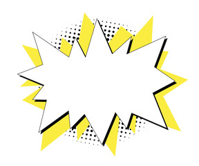 Cartoon effect empty white speech bubble comic design element 