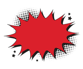 Cartoon effect empty red speech bubble comic design element 