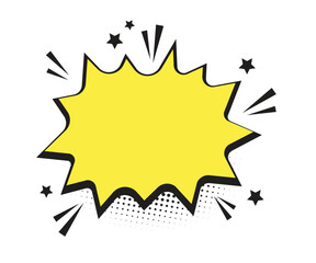 Cartoon effect yellow speech bubble comic design element 