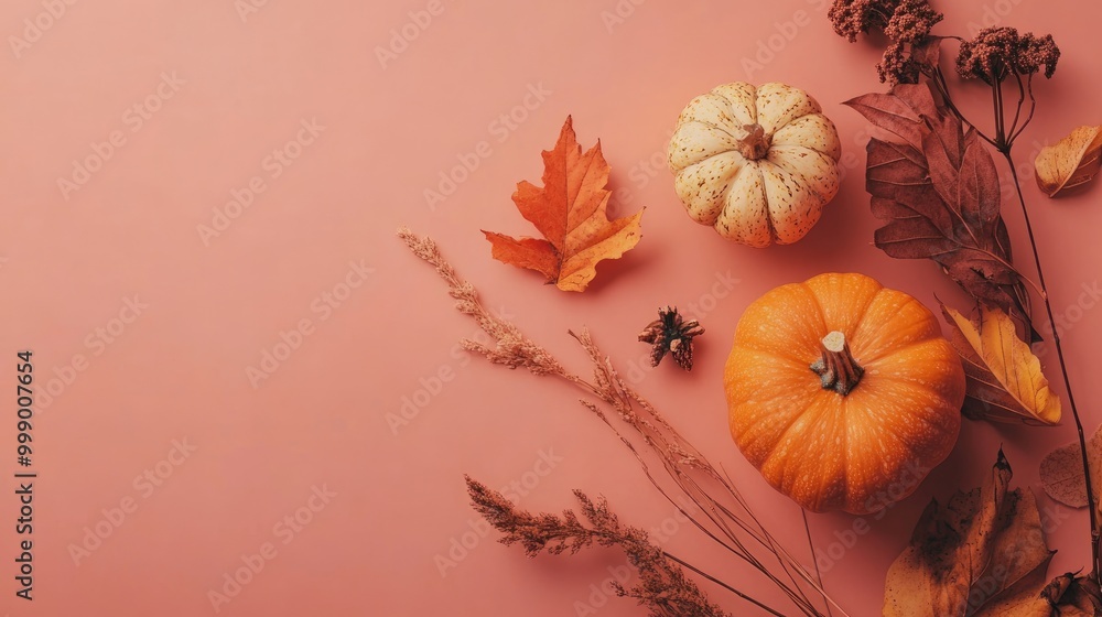 Poster Minimalist Autumn Flat Lay Design