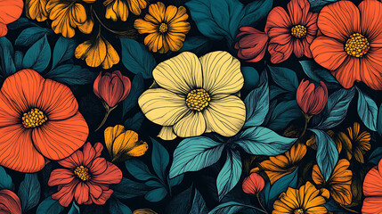 A beautiful, detailed floral pattern in vibrant colors.