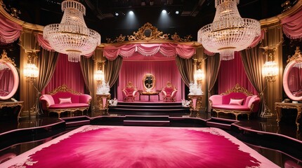 ピンクのゴージャスでかわいいステージ