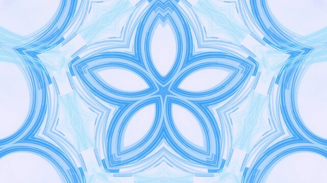bl&uuml;tenf&ouml;rmige abstrakte Grafik, Sternf&ouml;rmig, Fr&uuml;hlingsdesign, Pastellfarben, Mandala, mittig, symmetrisch, blau