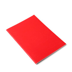 Red notebook on white background