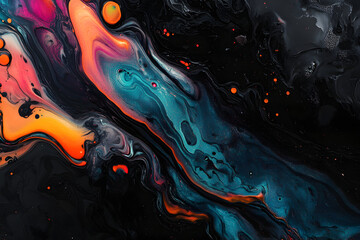 abstract colorful background in fluid art style. liquid watercolor background. beautiful drips and splashes. trendy art