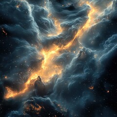 Fototapeta premium Ethereal Dark Energy Clouds Drifting in Empty Space