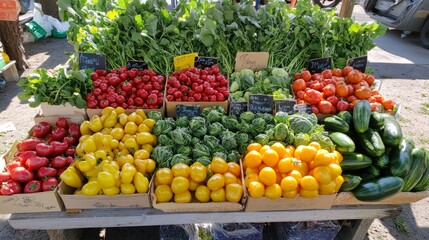 Fresh and Hydrating Farmer's Market Delights - A Colorful Display of Water-Rich Produce