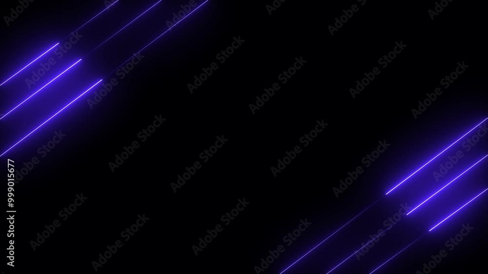 Poster abstract blue neon lights animated on a dark background. abstraction neon lines moving up down scree