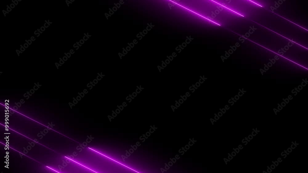 Poster abstract purple neon lights animated on a dark background. abstraction neon lines moving up down scr