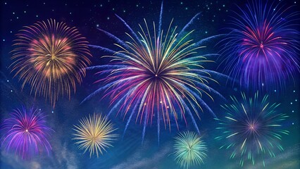 Fototapeta premium Fireworks in the night sky