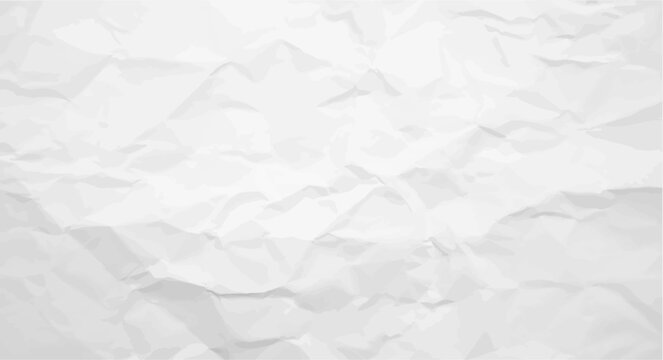 White crumpled paper texture background, vector illustration. A wrinkled and creased blank paper texture, perfect for grunge backdrop design.