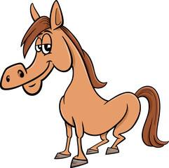 funny cartoon horse farm animal character