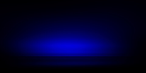 blue background, abstract empty dark blue gradient soft light background of studio room for art work design, modern luxury studio dark blue background