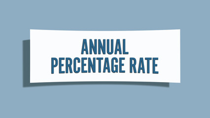 Annual Percentage Rate. A card isolated on blue background.